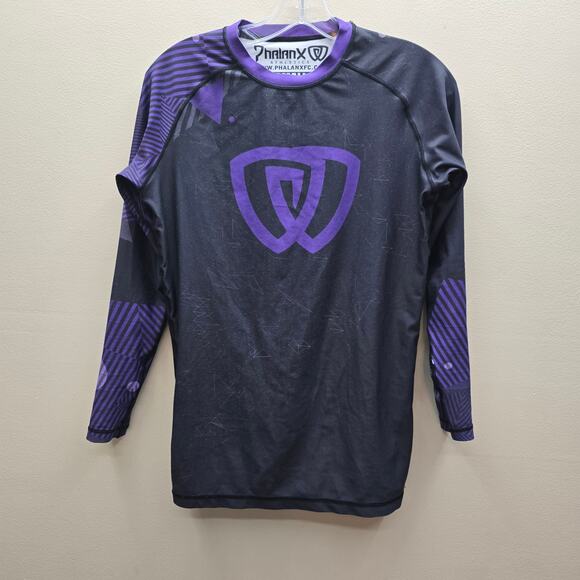 Phalanx Athletics Men's Long Sleeve Rash Guard Jiu Jitsu MMA Black Size Small - Picture 1 of 5